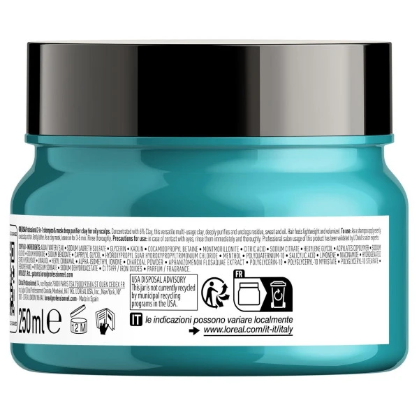 Argile Purifiante 2-en-1 Cheveux Gras Scalp Advanced L'Oréal Professionnel 250ML 8 Argile Purifiante 2-en-1 Cheveux Gras Scalp Advanced L'Oréal Professionnel 250ML – Image 8