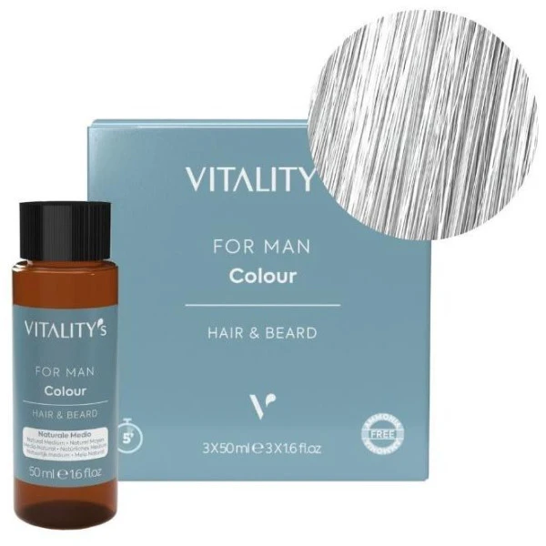 Coloration For Man Silver Cheveux & Barbe Vitality's 3x50ML 1 Coloration For Man Silver Cheveux & Barbe Vitality's 3x50ML