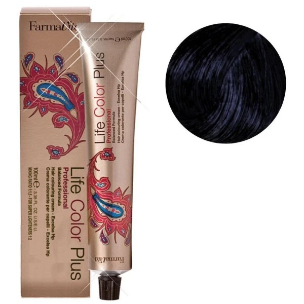 Coloration Life Color 1.10 noir Bleu Farmavita 100ML 1 Coloration Life Color 1.10 noir Bleu Farmavita 100ML