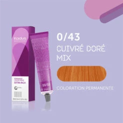 Coloration Permanente 0/43 Cuivré Doré Mix Kadus 60ML -Hair Pro Promos Magasin coloration permanente 043 cuivre dore mix kadus 60ml 2