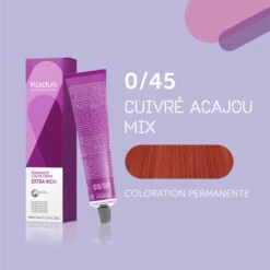 Coloration Permanente 0/45 Cuivré Acajou Mix Kadus 60ML 9 Coloration Permanente 0/45 Cuivré Acajou Mix Kadus 60ML -Hair Pro Promos Magasin coloration permanente 045 cuivre acajou mix kadus 60ml 2