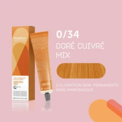 Coloration Semi-permanente Sans Ammoniaque 0/34 Doré Cuivré Mix Kadus 60ML -Hair Pro Promos Magasin coloration semi permanente sans ammoniaque 034 kadus 60ml 2
