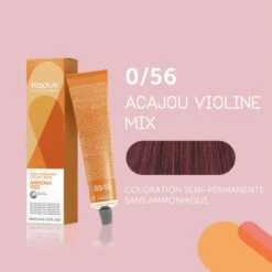 Coloration Semi-permanente Sans Ammoniaque 0/56 Acajou Violine Intense Kadus 60ML -Hair Pro Promos Magasin coloration semi permanente sans ammoniaque 056 acajou violine intense kadus 60ml 2