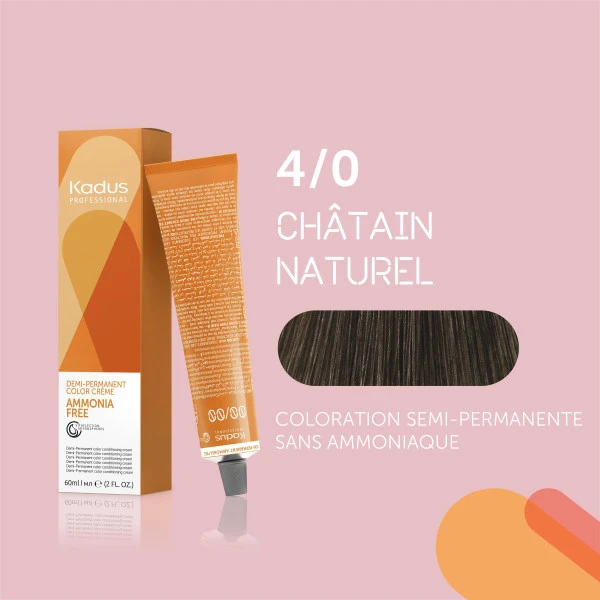 Coloration Semi-permanente Sans Ammoniaque 4/0 Châtain Naturel Kadus 60ML 3 Coloration Semi-permanente Sans Ammoniaque 4/0 Châtain Naturel Kadus 60ML – Image 3