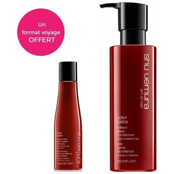 Conditionneur Color Lustre Shu Uemura 250ML + Shampooing 75 Ml 1 Conditionneur Color Lustre Shu Uemura 250ML + Shampooing 75 Ml