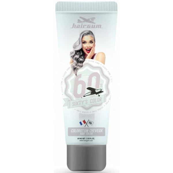 Crème Colorante Sixty's Color - Rose Argenté HAIRGUM 60ML 1 Crème Colorante Sixty's Color - Rose Argenté HAIRGUM 60ML