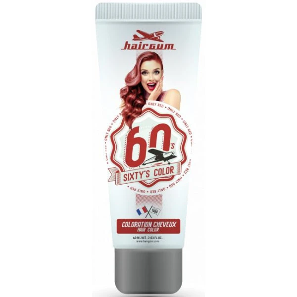 Crème Colorante Sixty's Color - Rouge HAIRGUM 60ML 1 Crème Colorante Sixty's Color - Rouge HAIRGUM 60ML