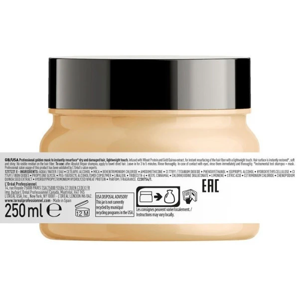Masque Gold Absolut Repair L'Oréal Professionnel 250ML 6 Masque Gold Absolut Repair L'Oréal Professionnel 250ML – Image 6