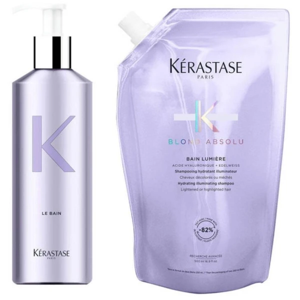 Pack Bouteille Et Recharge Bain Lumière Blond Absolu Kérastase 500ML 1 Pack Bouteille Et Recharge Bain Lumière Blond Absolu Kérastase 500ML