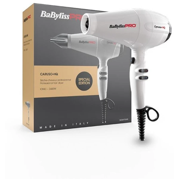 Sèche-cheveux BaByliss Pro Ionic Caruso HQ Blanc 2400W 2 Sèche-cheveux BaByliss Pro Ionic Caruso HQ Blanc 2400W – Image 2