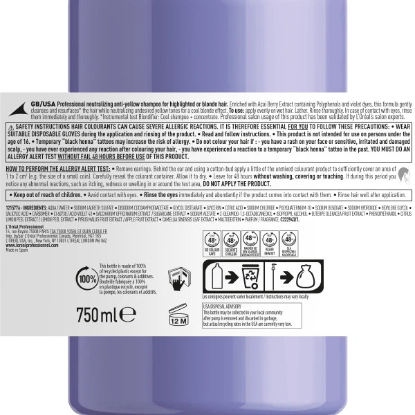 Shampooing Blondifier Cool L'Oréal Professionnel 750ML 9 Shampooing Blondifier Cool L'Oréal Professionnel 750ML – Image 9