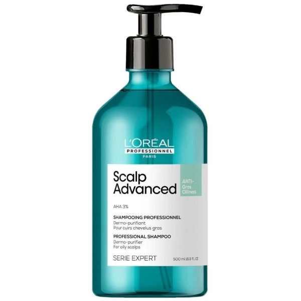 Shampooing Purifiant Cheveux Gras Scalp Advanced L'Oréal Professionnel 500ML 1 Shampooing Purifiant Cheveux Gras Scalp Advanced L'Oréal Professionnel 500ML